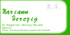 mariann herczig business card